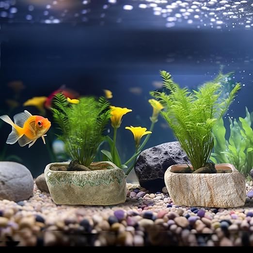 T4U 13.5CM Ceramic Succulent Pots (Set of 3) – Stone-Shaped Rectangle Planters