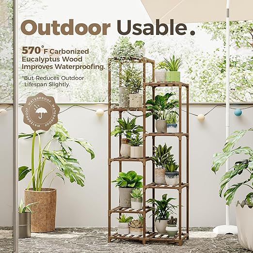 Bamworld Plant Stand Indoor Tall Plant Shelf