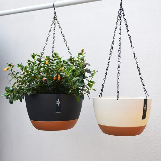 Plastic Hanging Planters Set Hanging Flower Plant Pot -3 Pack