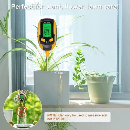 Soil Moisture Meter, 4-in-1 Soil PH Meter, Soil Tester, Digital Soil PH Tester with Light/PH/Temperatur