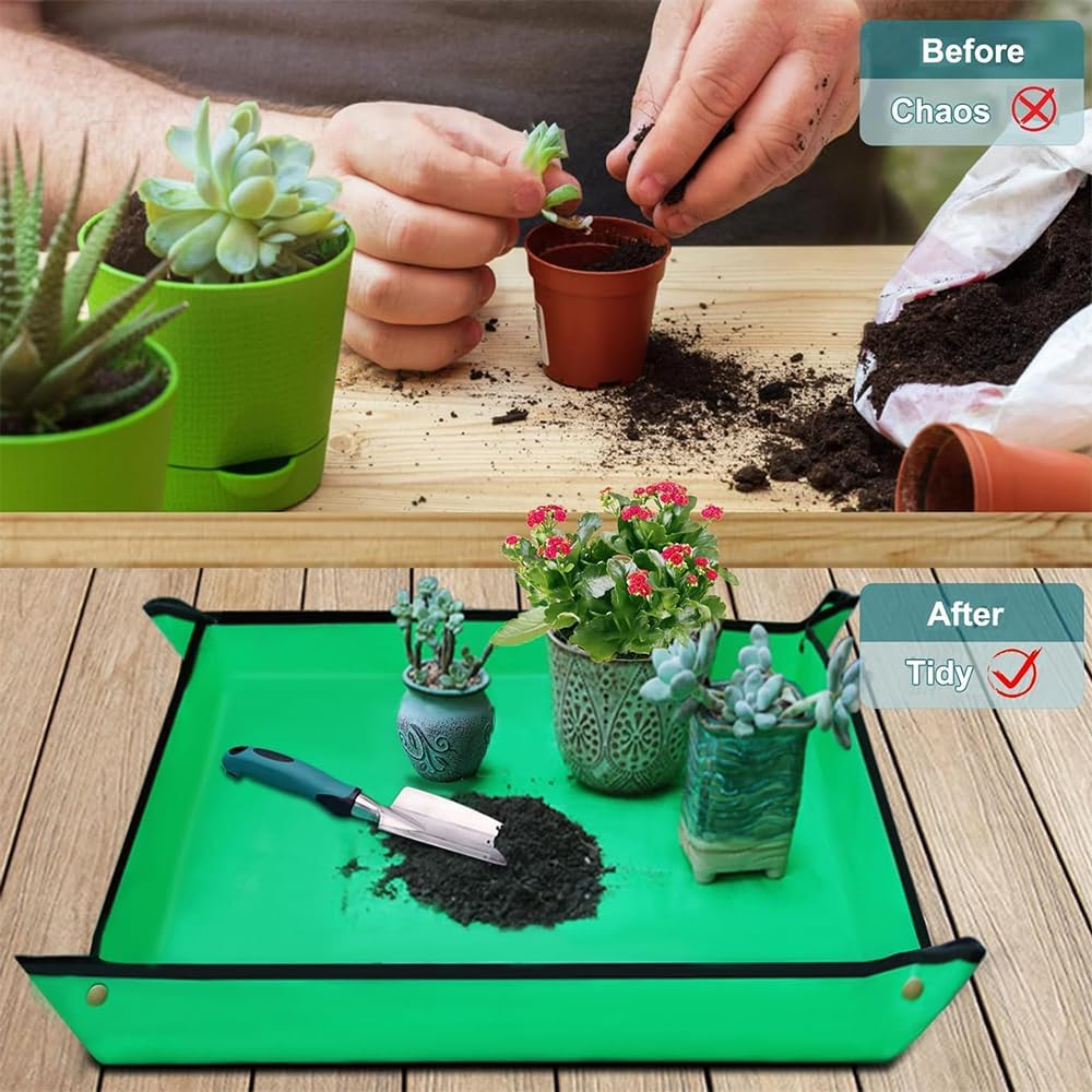 JIUSEGE 7 Piece Garden Tools Set – Heavy Duty Gardening Hand Tools with Rust-Proof Stainless Steel & Aluminum Alloy – Ideal Gardening Supplies Kit