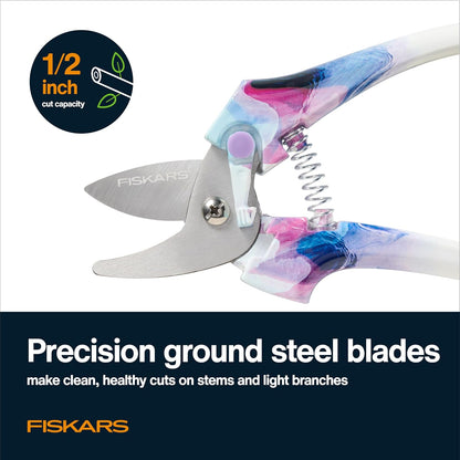 Fiskars Gardening Tools: Bypass Pruning Shears, Sharp Precision-ground Steel Blade, 5/8” Plant Clippers (91095935J)
