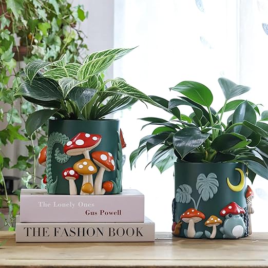 Colorful Mushrooms Planters Cute Unique Rainbow Planter