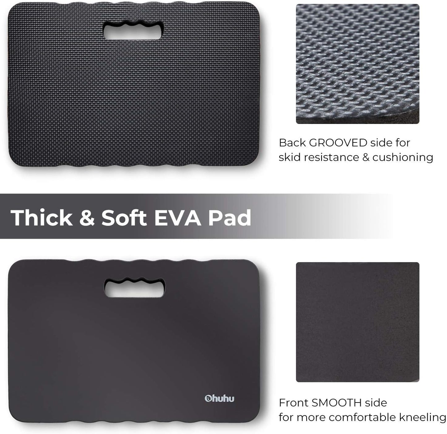 Ohuhu Premium Thick Kneeling Pad, Large Comfortable Gardening Knee Pad Kneeling Mat with 2 Different Surfaces, Extra Thick Knee Cushion for Gardening, Work, Baby Bath, Exercise, 43 x 28 x 3.8cm