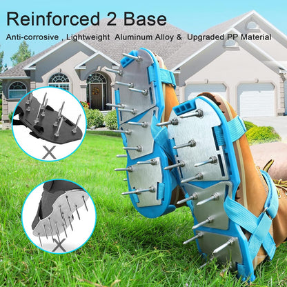 Lawn Aerator Shoes - Fully Assembled Soil Aeration Shoe Pair - Yard Aerator Tool for Aerating Patio Garden Grass Lawn