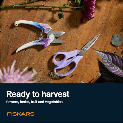 Fiskars Gardening Tools: Bypass Pruning Shears, Sharp Precision-ground Steel Blade, 5/8” Plant Clippers (91095935J)